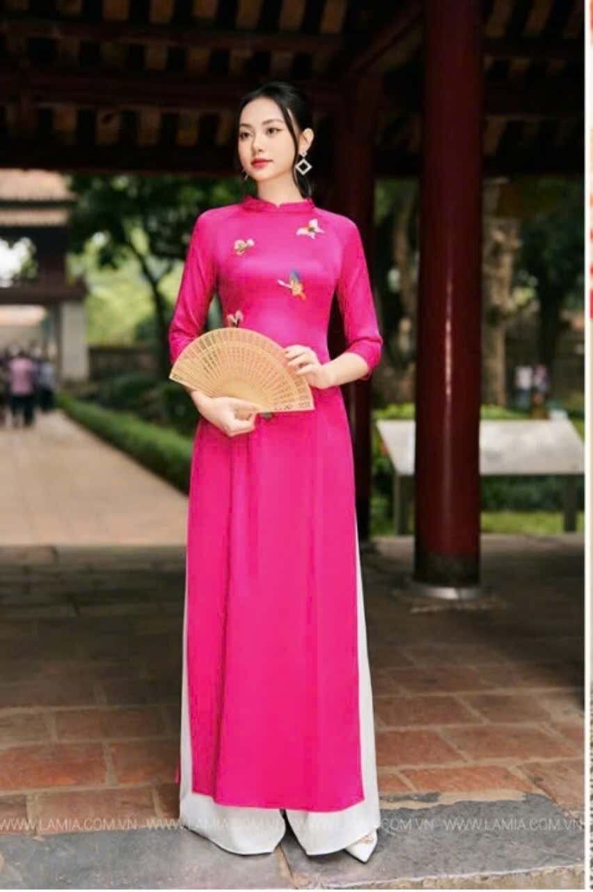 Áo dài lụa Tây Thi thêu hoa cao cấp đủ size (chỉ áo)