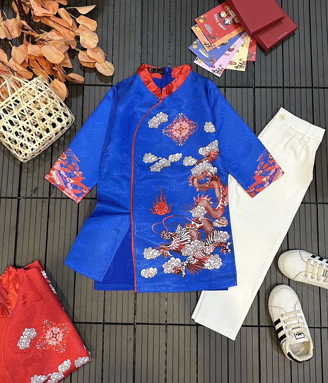 Áo Dài Cách Tân Bé Trai. Chất Vãi Gấm