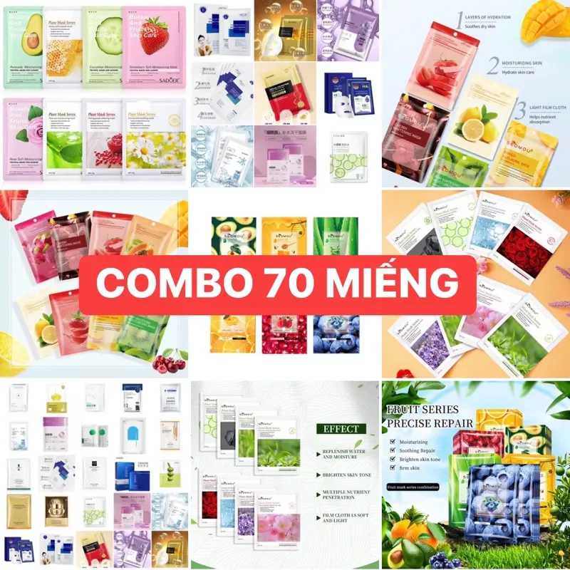 Compo 70 miếng mặt nạ dưỡng da,dưỡng trắng, cấp ẩm nội địa trung