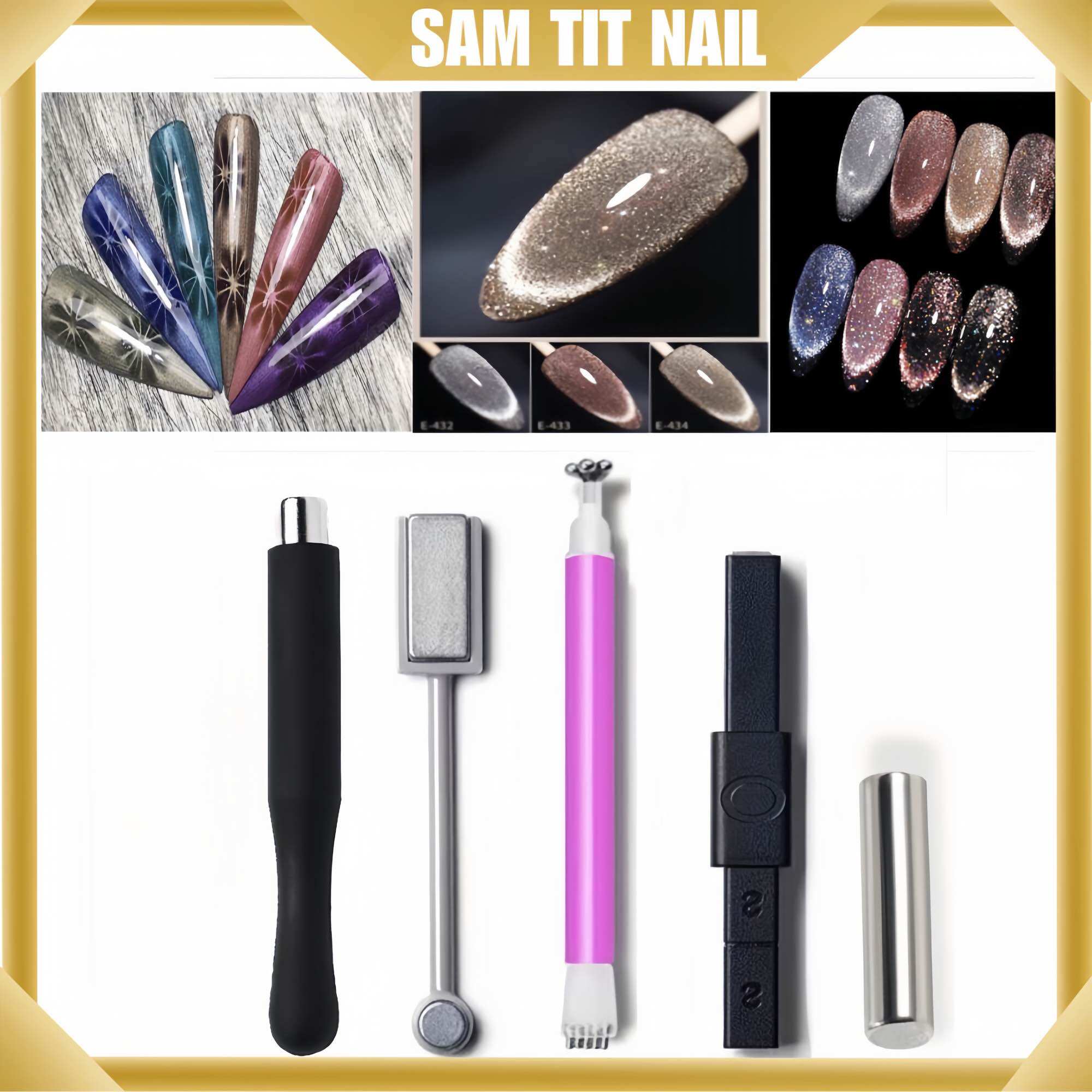 Nam châm hơ mắt mèo 2 đầu - Thanh nam châm hơ móng ánh trăng.