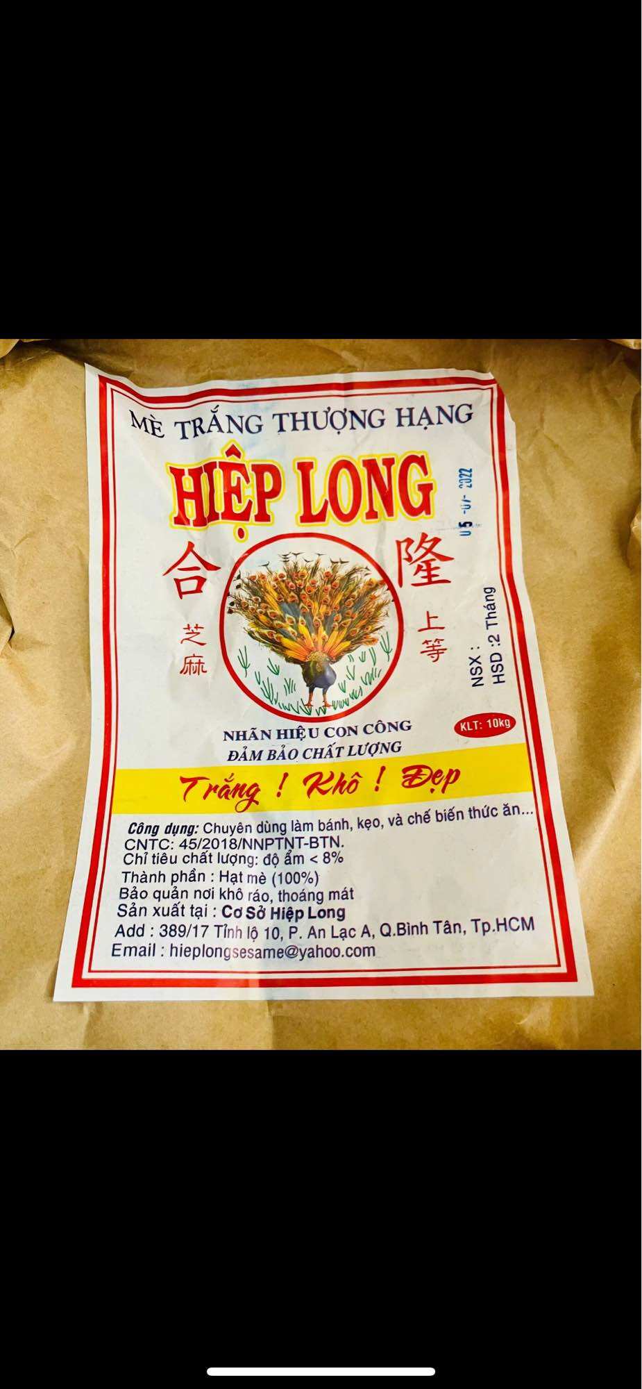 Hạt mè (hạt vừng) Trắng, Đen và Vàng/Hạt é Hiệp Long gói (1kg)
