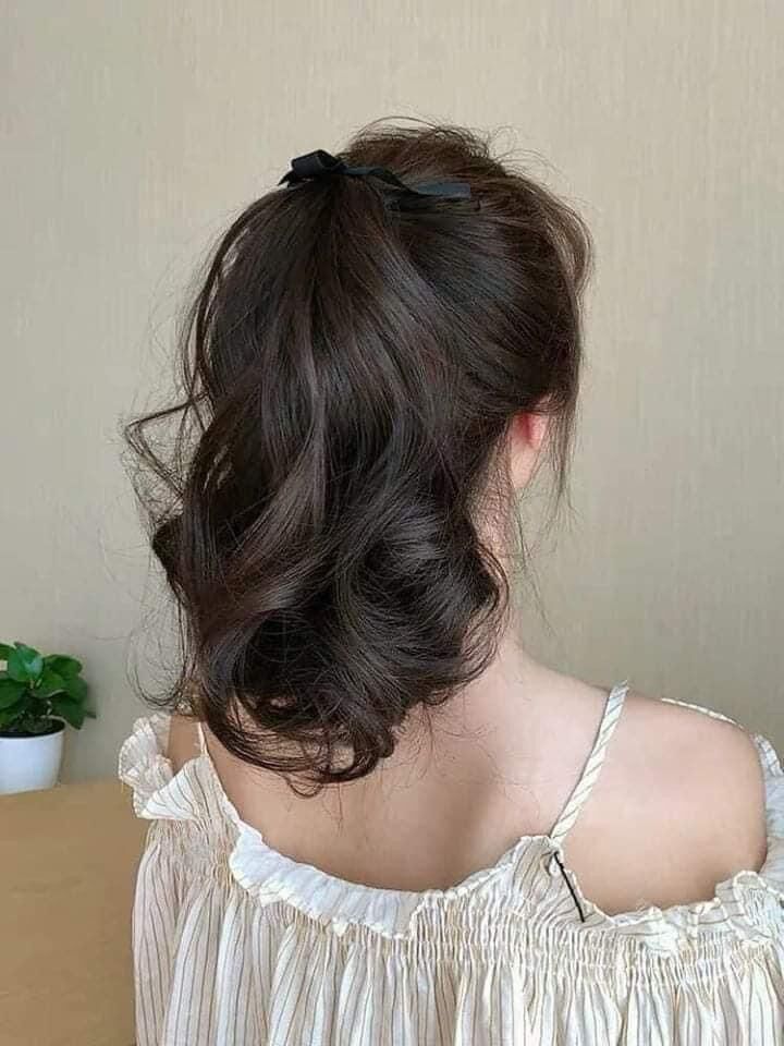 Tóc giả cột xoăn đuôi ngắn ❇️