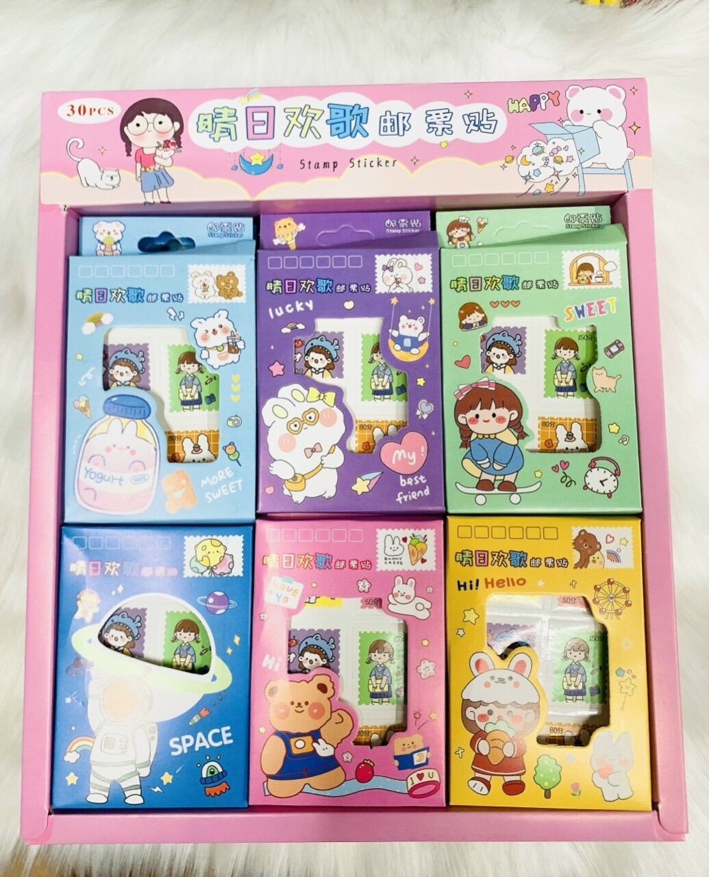 Sticker vỉ 12 tấm dễ thương
