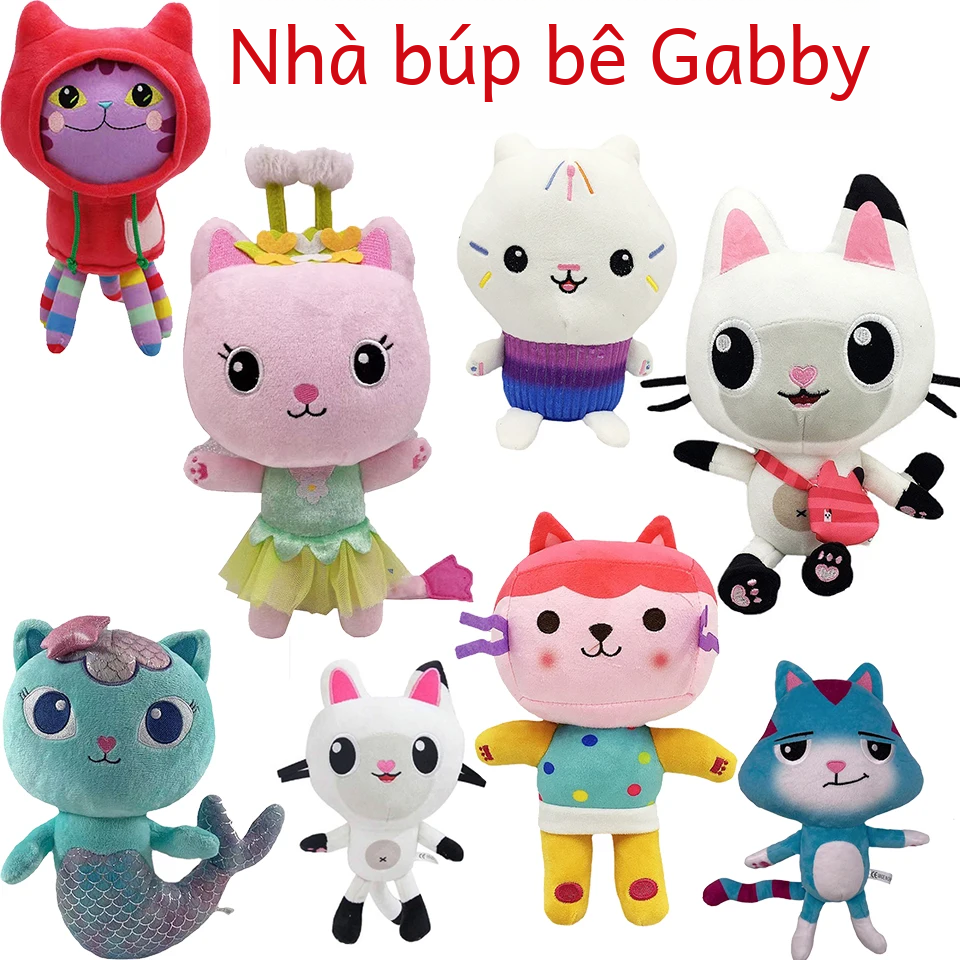 Nhà Búp Bê Của Gabby Sang Trọng Ba Lô Đồ Chơi 20-32Cm Mèo Bánh Nàng Tiên Cá Thú Nhồi Bông Cho Trẻ Em Từ 3-6 Tuổi Unisex Pp Cotton Đầy