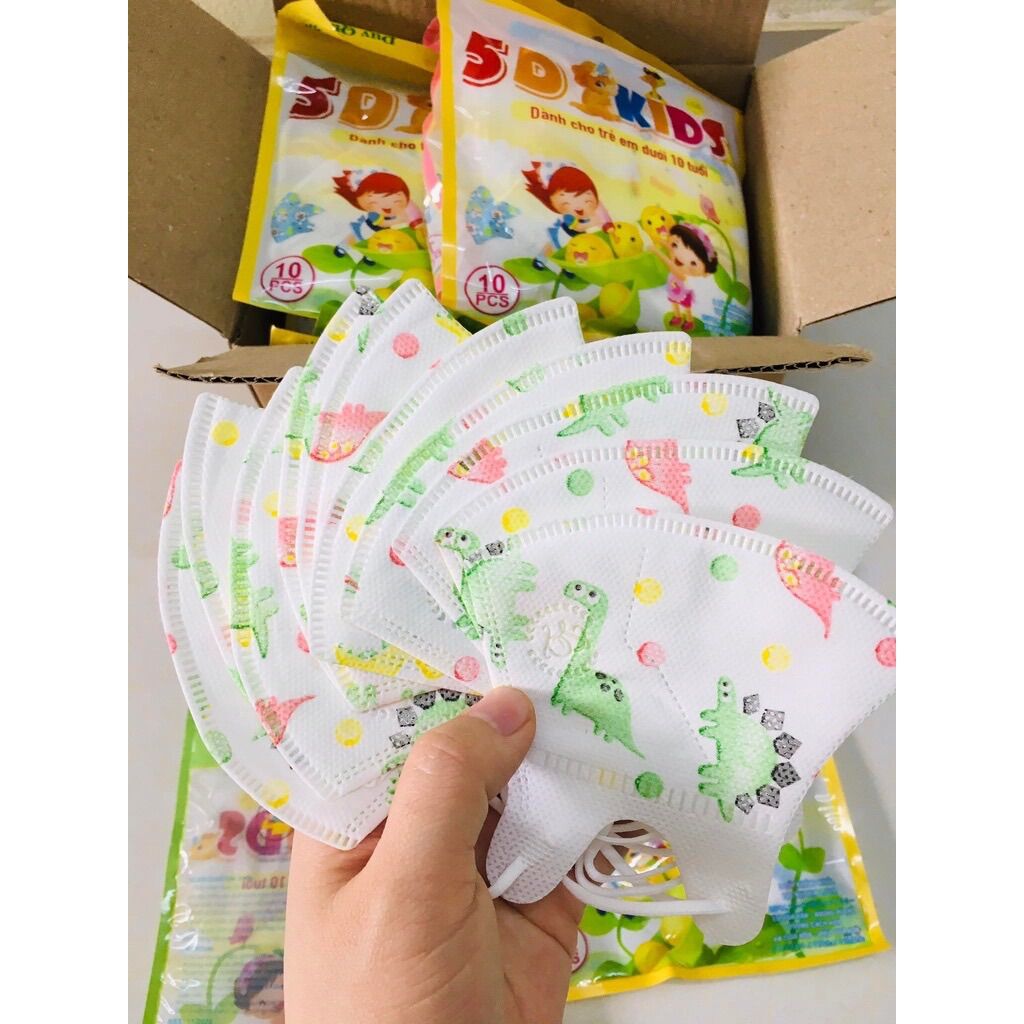 Sỉ 100 cái khẩu trang 5d cho bé từ 4-8 tuổi