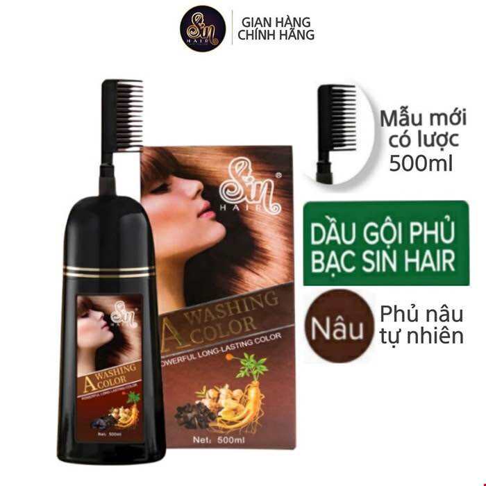 DẦU GỘI PHỦ BẠC SIN HAIR NHẬT BẢN CHÍNH HÃNG 500ML THẢO DƯỢC NHUỘM ĐEN TÓC NÂU TÓC NHÂN SÂM