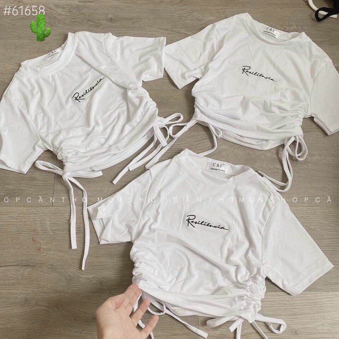 ÁO CROPTOP RÚT HAI BÊN EO