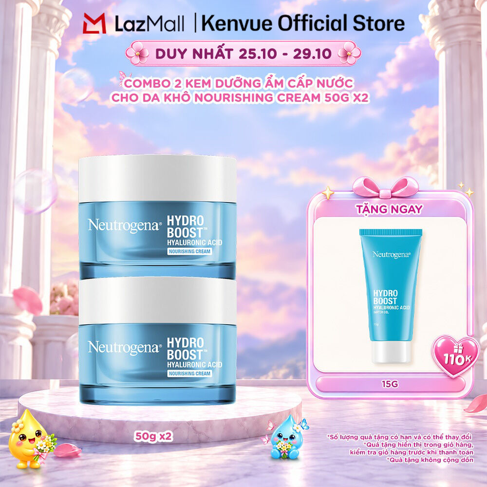 Bộ 2 Kem dưỡng ẩm cho da khô Neutrogena® Hydro Boost Hyaluronic Acid Nourishing Cream (50g) x2