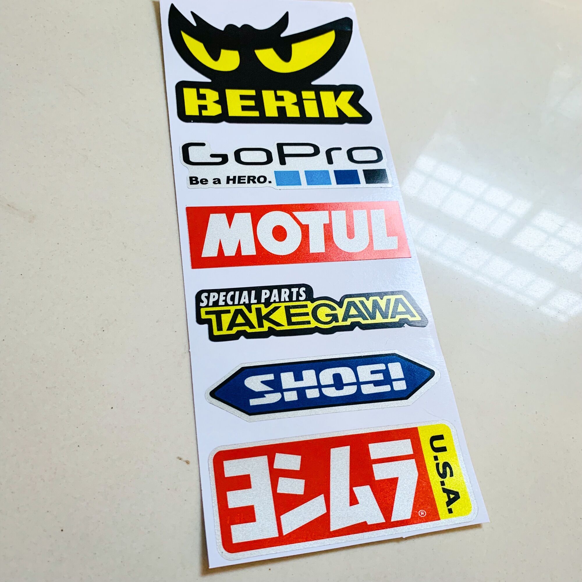 Sticker decal reflective square blister 7 sticker super quality