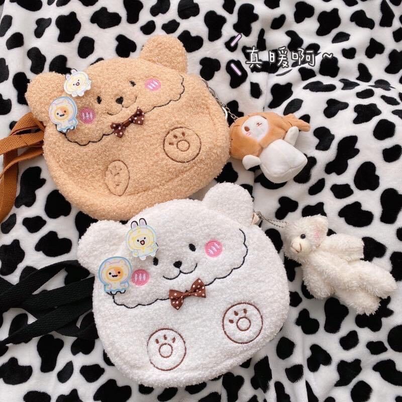 (Sẵn) Túi đeo chéo hình gấu bông siêu cute