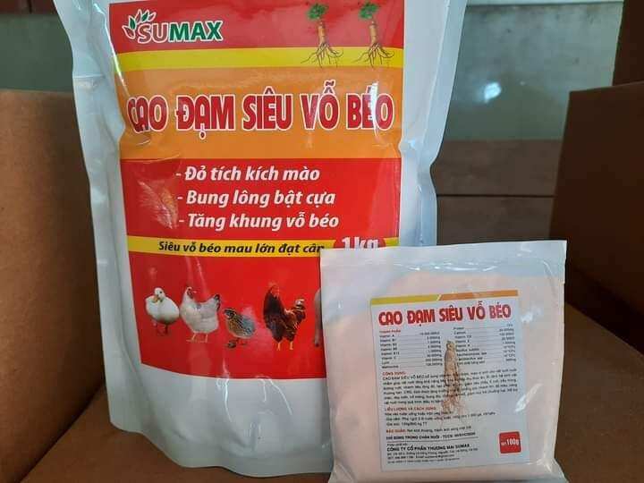 cao đạm siêu vỗ béo vật nuôi 1kg/gói