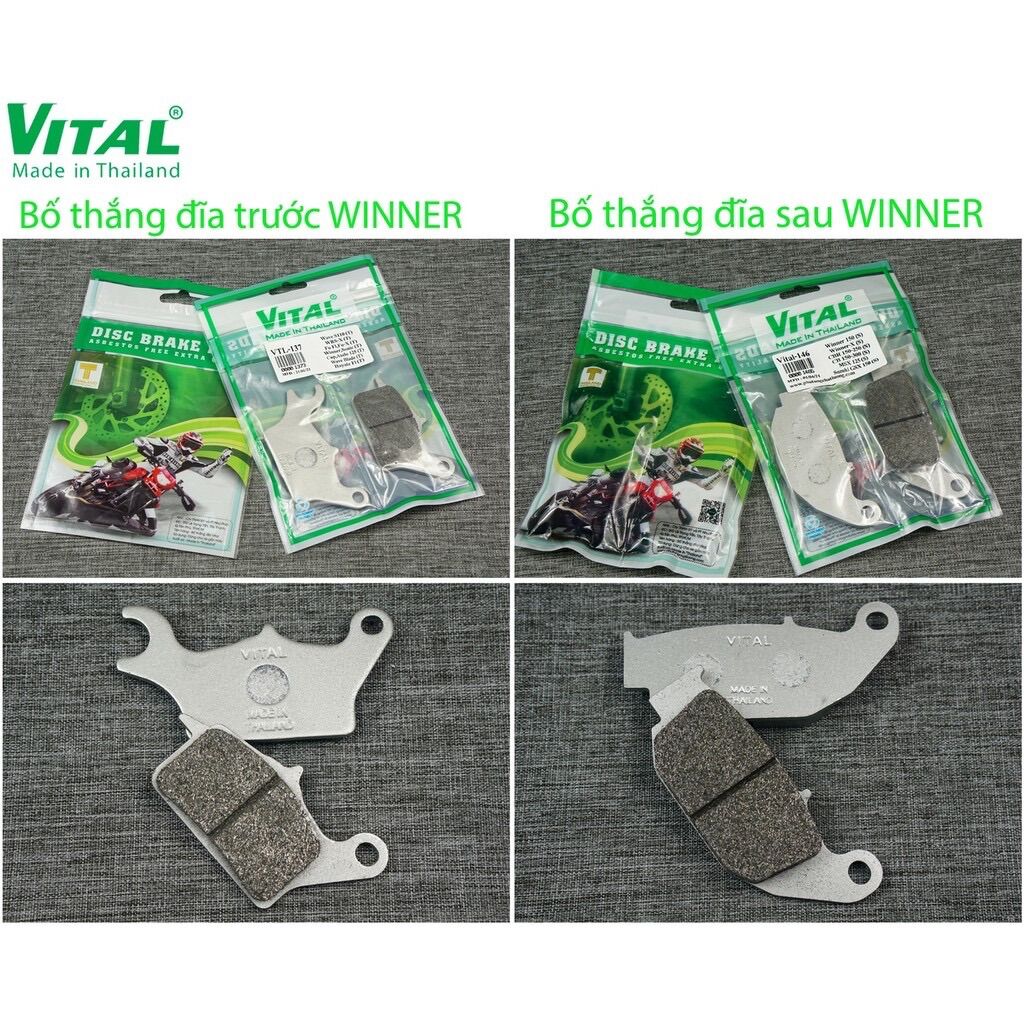 [HCM]Bố thắng đĩa Truớc Sau >> Honda Winner V1 / Winner X hiệu VITAL- Má phanh bố thắng đĩa VITAL
