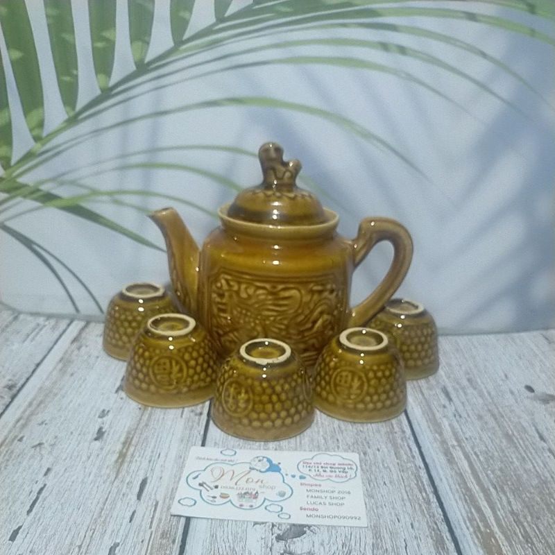 Bộ bình kèm 6 tách trà cổ xưa