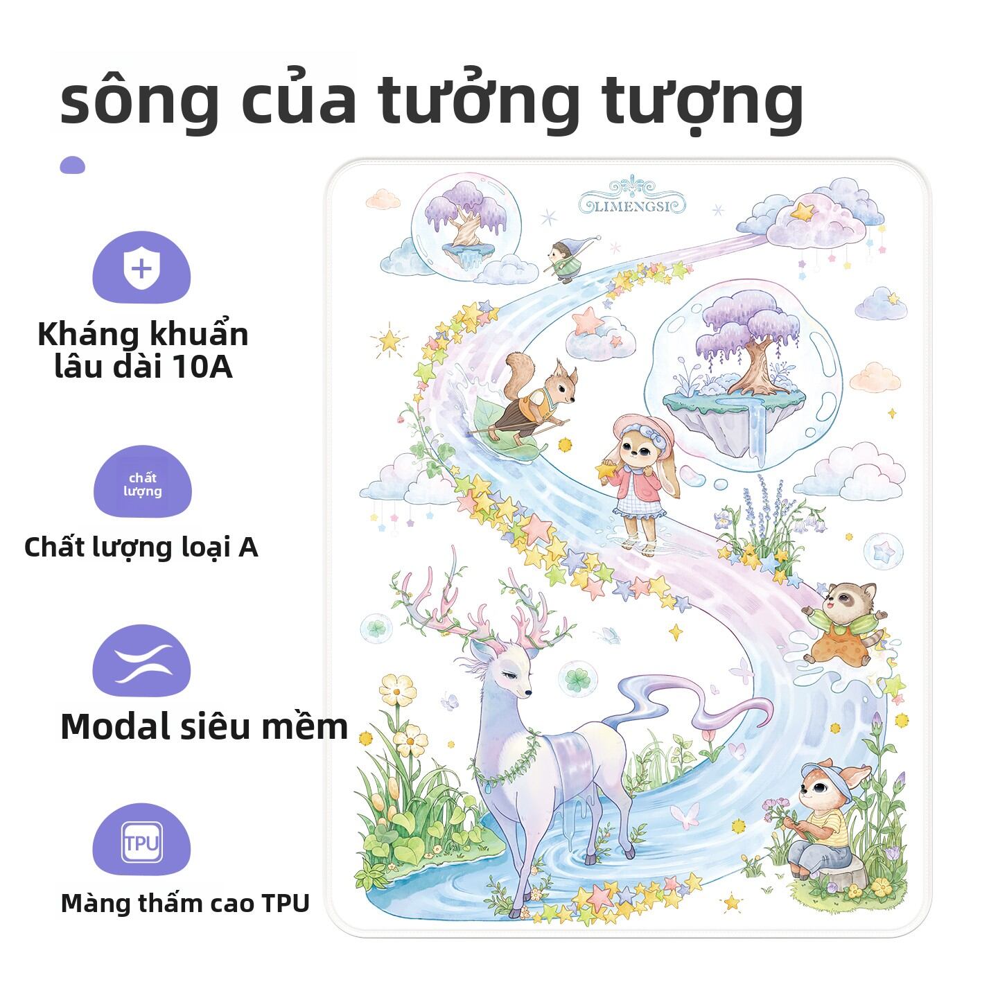 LIMENGSI | Đệm Thay Tã Cho Bé Thoáng Khí Chống Thấm