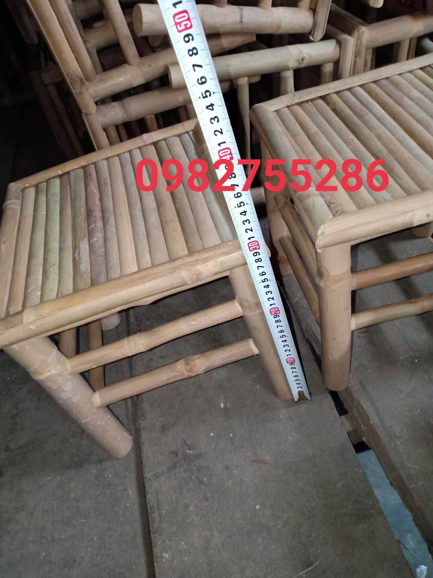 combo 2 ghế tre cao 30cm và cao 45cm