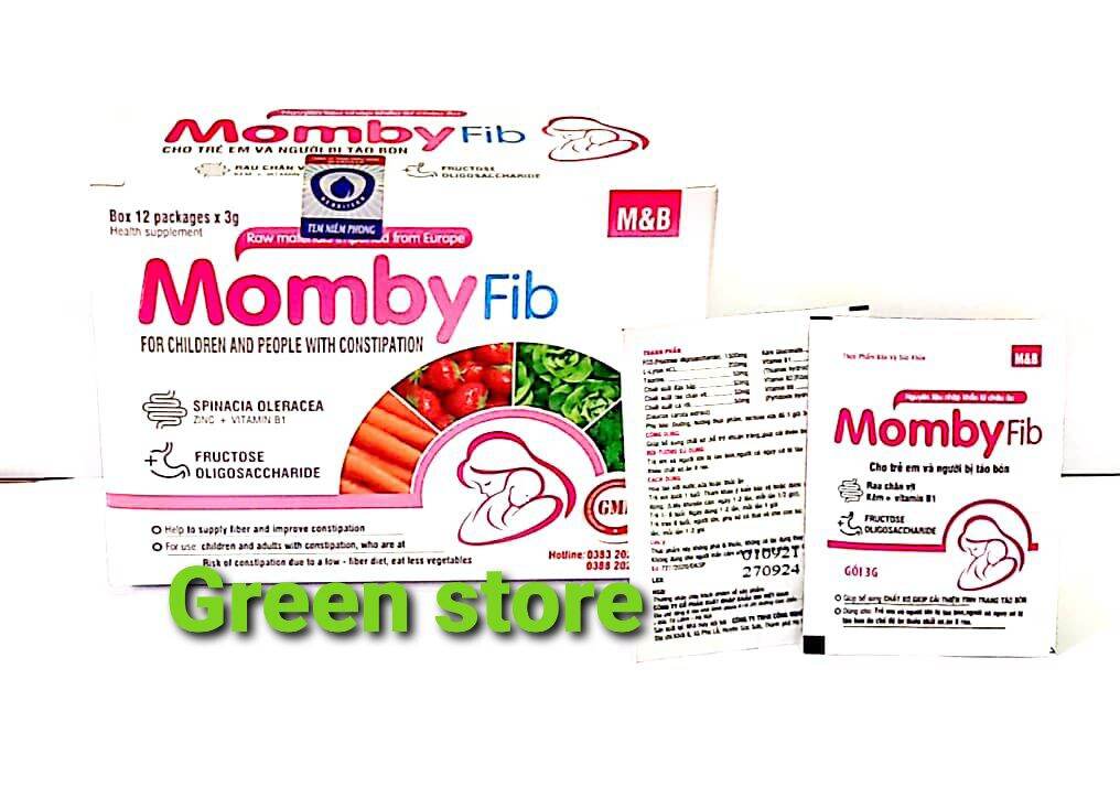 Mombyfib hồng ngăn táo bón - Momby fib hồng không tái lại (hộp 12 gói)