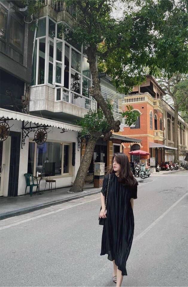 Đầm bầu voan dập ly cao cấp thời trang
