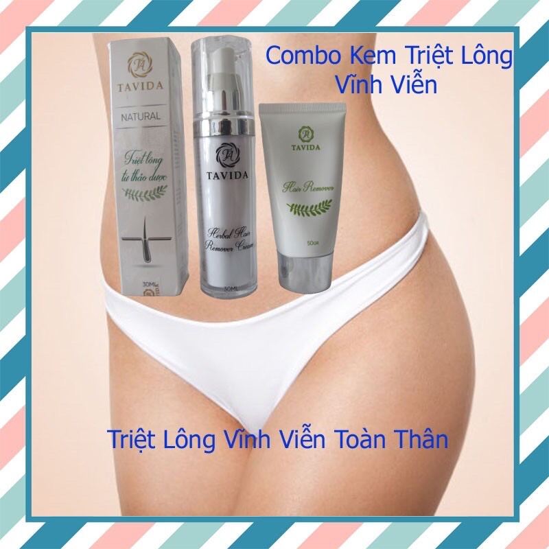 [ Giá Rẻ] Combo Triệt Lông Thảo Dược Tavida Sạch Lông Vĩnh Viễn Không Gây Viêm Da * Gồm 1 Tuýp Mủn Lông Và 1 Lọ Serum Triệt Lông*