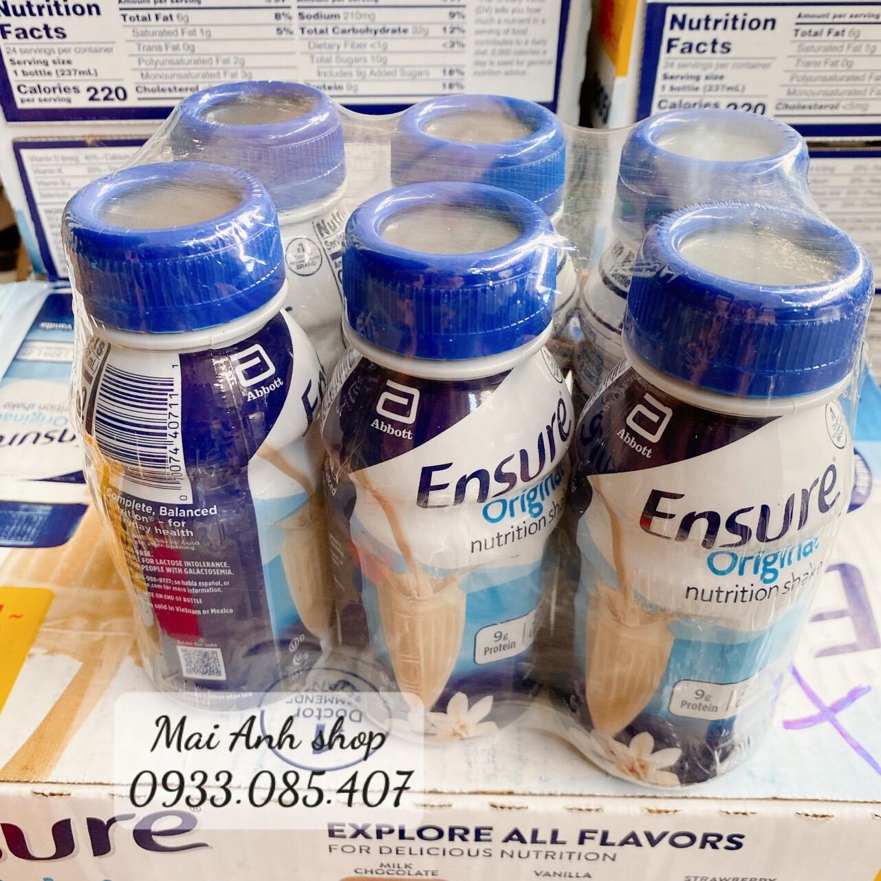 [Chính hãng] Thùng Sữa Nước Ensure Original 237ml Ensure Mỹ loại 16 chai, 24 chai, 30 chai mẫu mới nhất [Date xa]