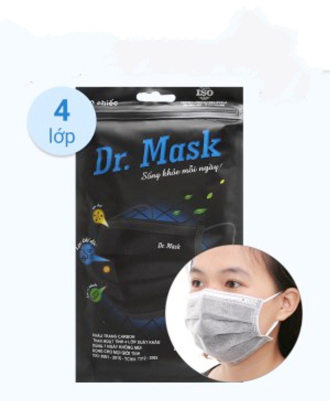 Khẩu trang Dr.Mask 4 lớp than hoạt tính chính hãng