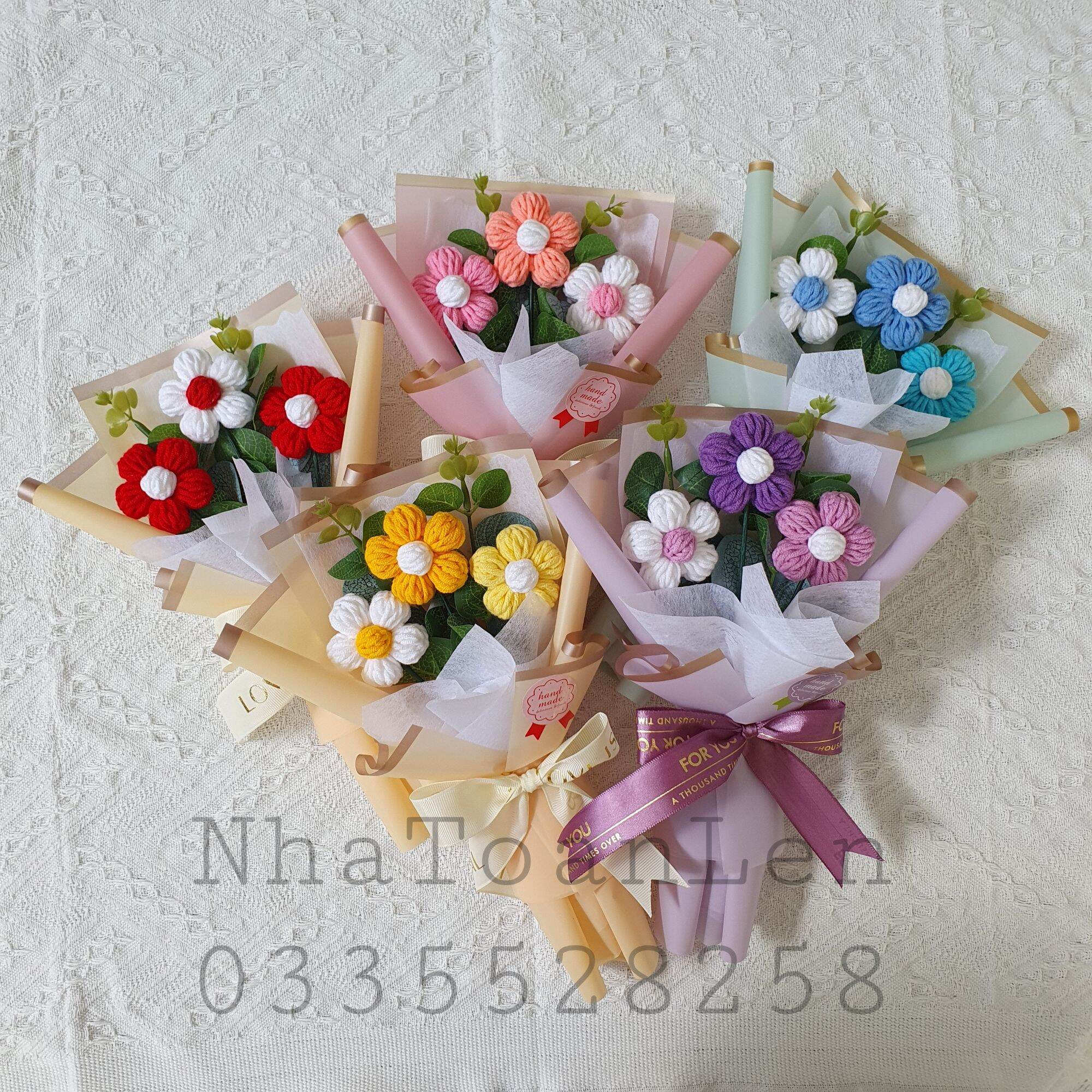 [Quà tặng] Bó hoa len handmade xinh xắn