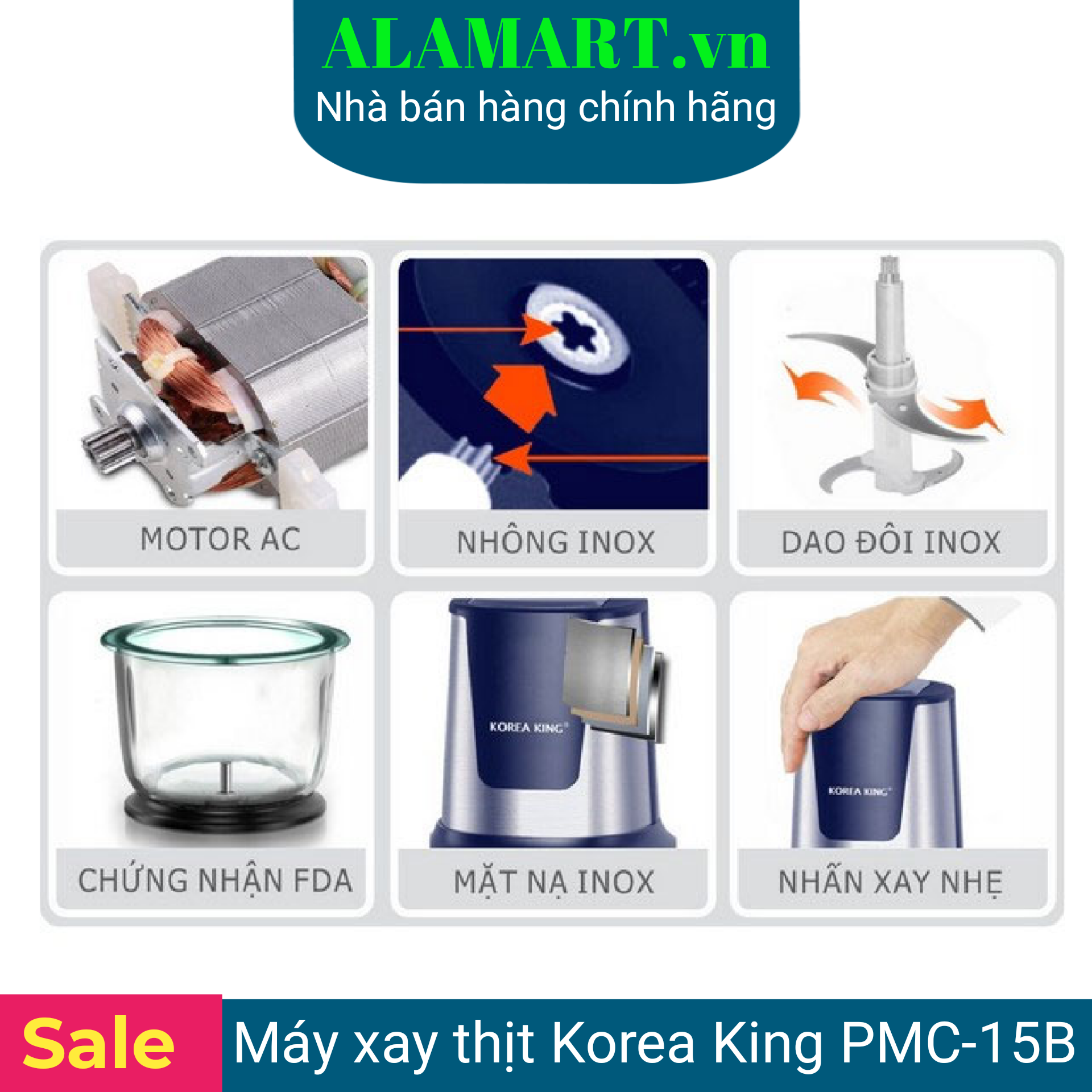 MÁY XAY THỊT KOREA KING PMC-15B