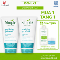 Combo 2 Sữa rửa mặt Simple giúp kiềm dầu và ngừa mụn hiệu quả - cho da dầu mụn 150ml/chai [CHÍNH HÃNG ĐỘC QUYỀN] [DIỆN MẠO MỚI]