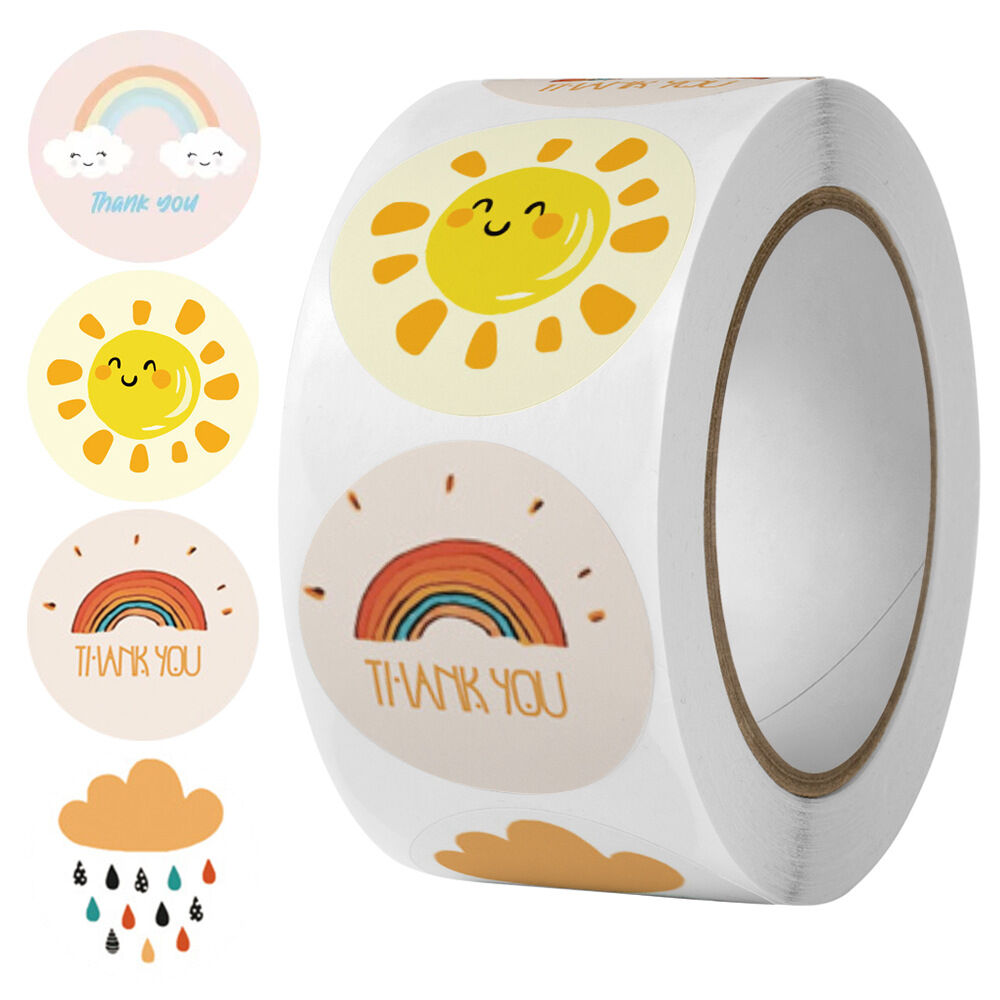Cuộn 500 tem hình dán sticker thank you 2.5cm
