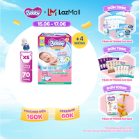 [Từ 22-23 tặng QUÀ TO-SLCH]Tã dán Sơ sinh Bobby XS70 mới + tặng kèm 4 miếng tã quần mở một bên size NB/NB-S