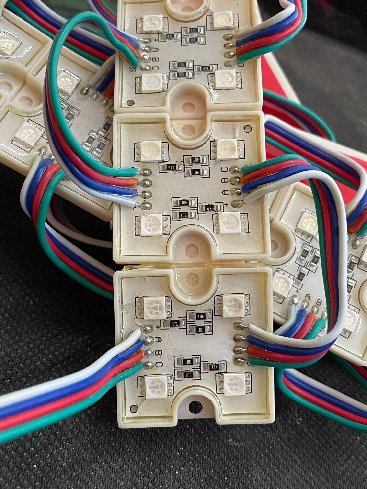 LED Module Hắt 3 Bóng- 4 bóng RGB 7 màu 5050 - Dây 20 Con