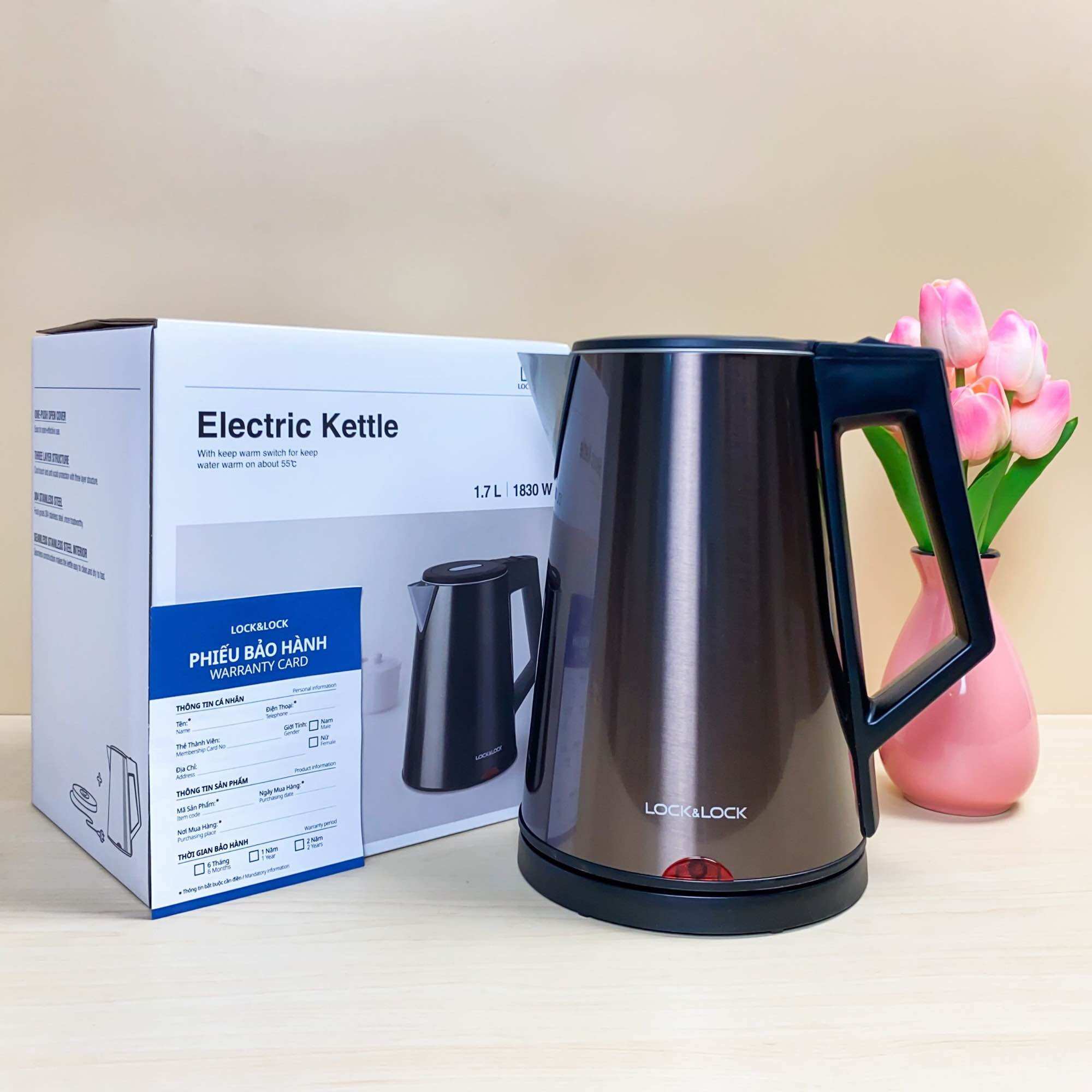 [HCM] BÌNH ĐUN SIÊU TỐC 1.7L (2 LỚP INOX) LOCK&LOCK - EJK631