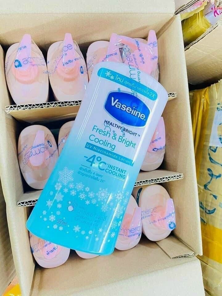 Sữa dưỡng thể Vaseline fresh bright cooling thái lan chai 550ml