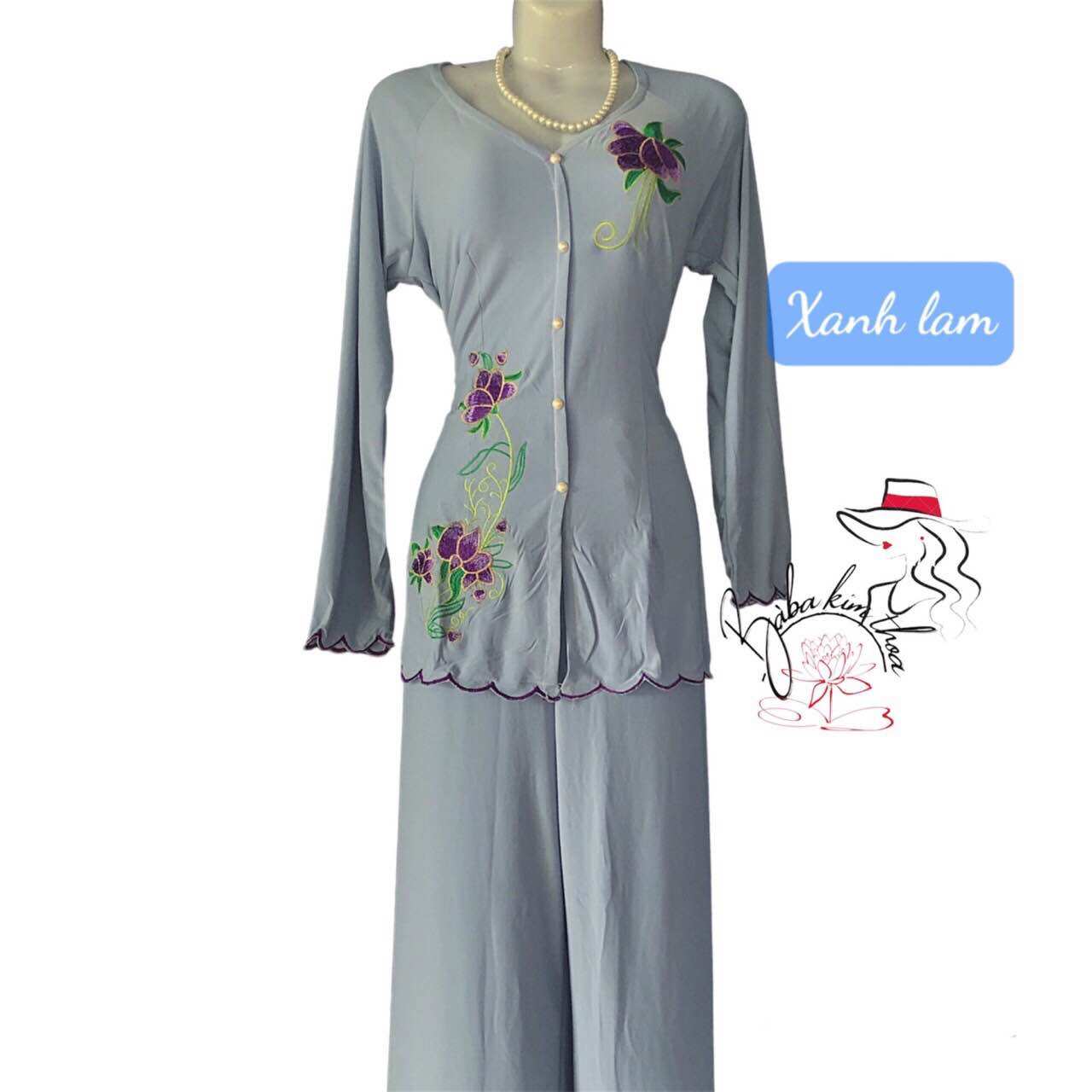 Bộ bà ba thêu-bộ đá từ 40-77kg)mặc vừa