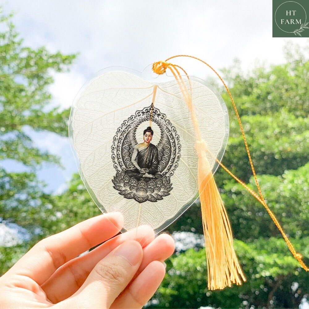 Lá Bồ Đề - Hình Phật Thích ca (cầu Bình an - May mắn, ốp điện thoại, Hàng loại 1)