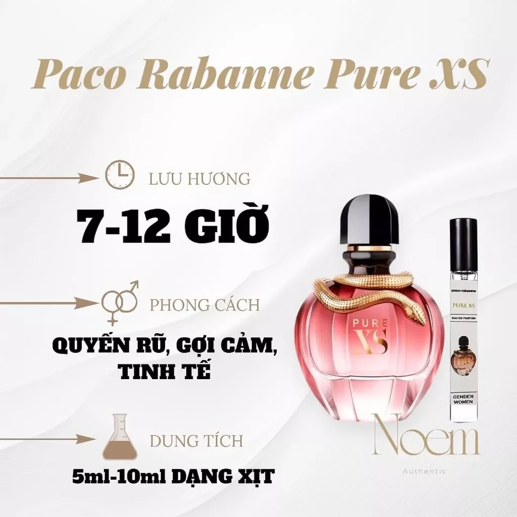 Nước hoa chiết Pure XS For Her
10ml