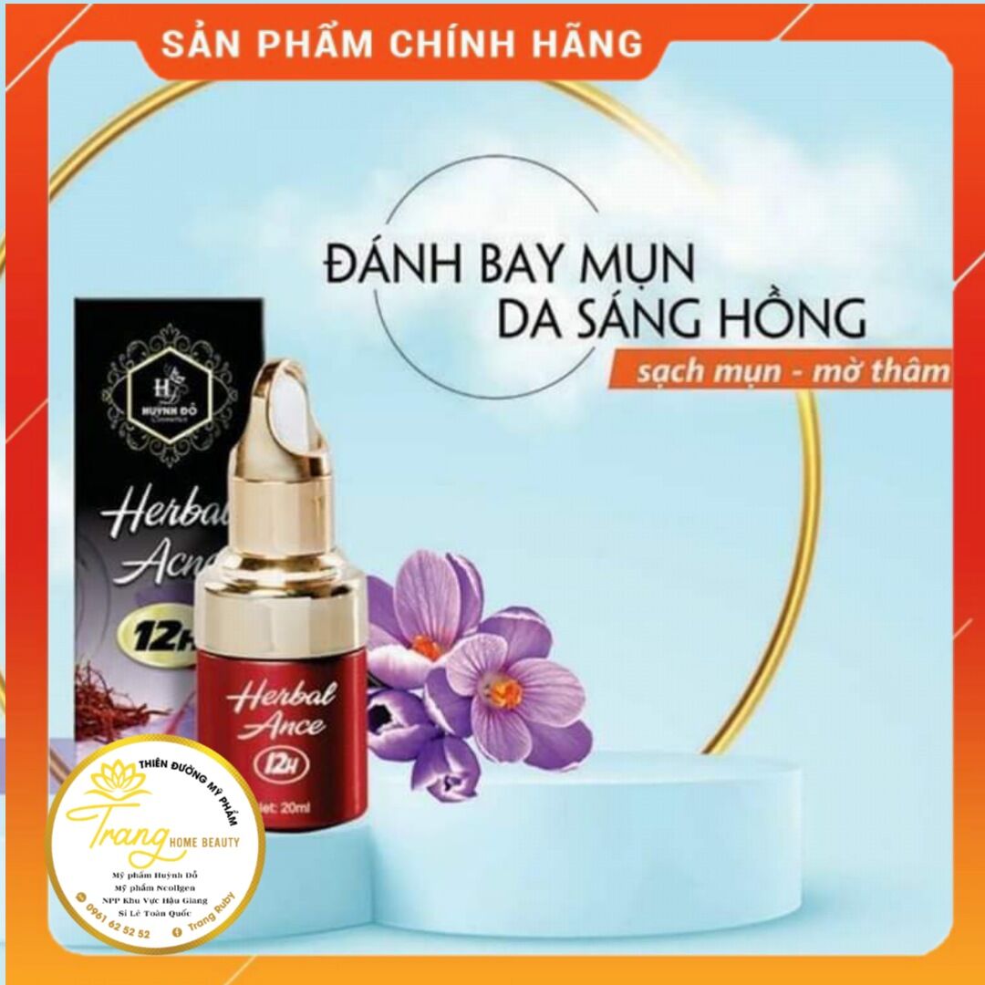 Serum chấm mụn 12H Huỳnh Đỗ, đánh bay mụn, da sáng hồng mờ thâm mụn hiệu quả