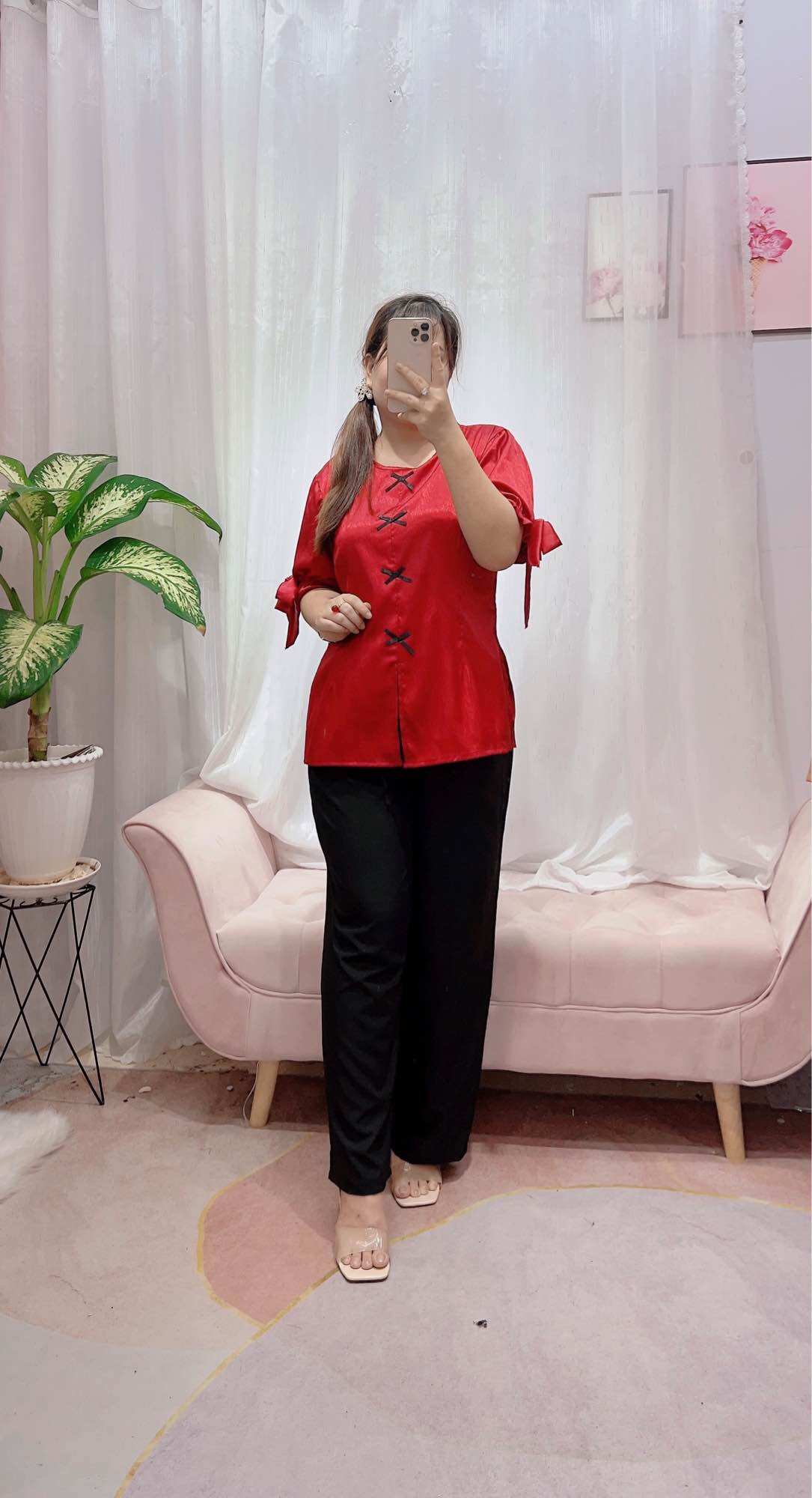 ĐỒ LAM GẤM BIGSIZE 60kg đến 95kg (bộ lam gấm tay nơ)