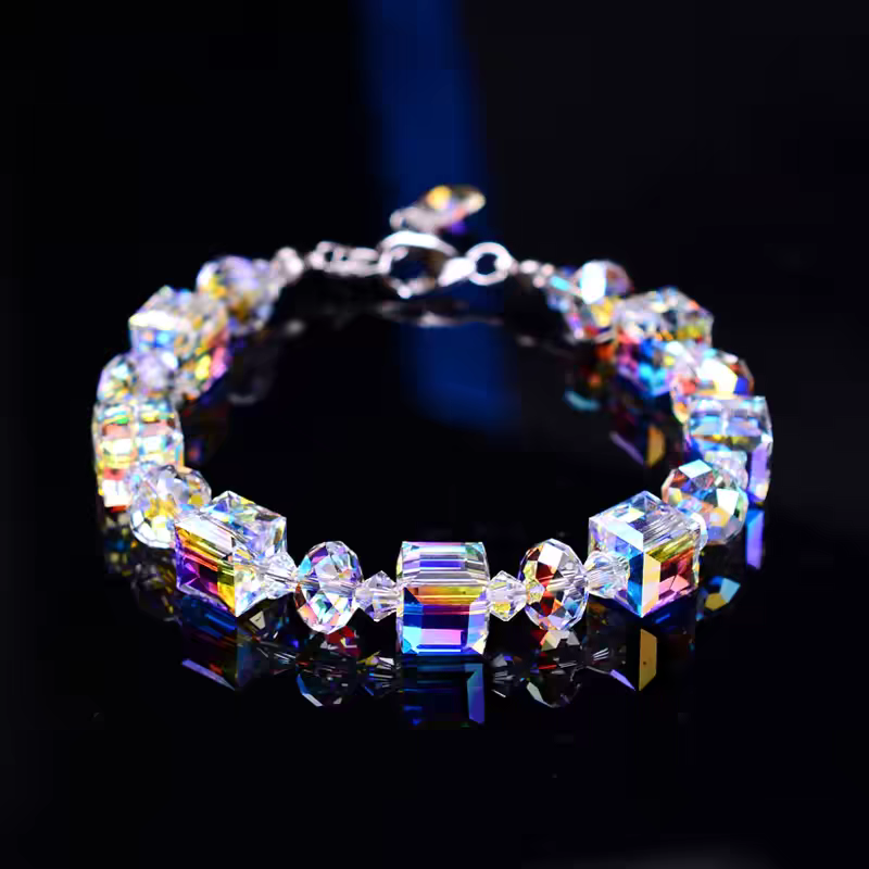 Vòng tay xinh phối hạt lấp lánh mạ bạc 925 cực xinh - Rẻ sập sàn Lazada - Mẫu HOT Vòng tay, lắc tay, phụ kiện trang sức nữ Hàn quốc giá rẻ