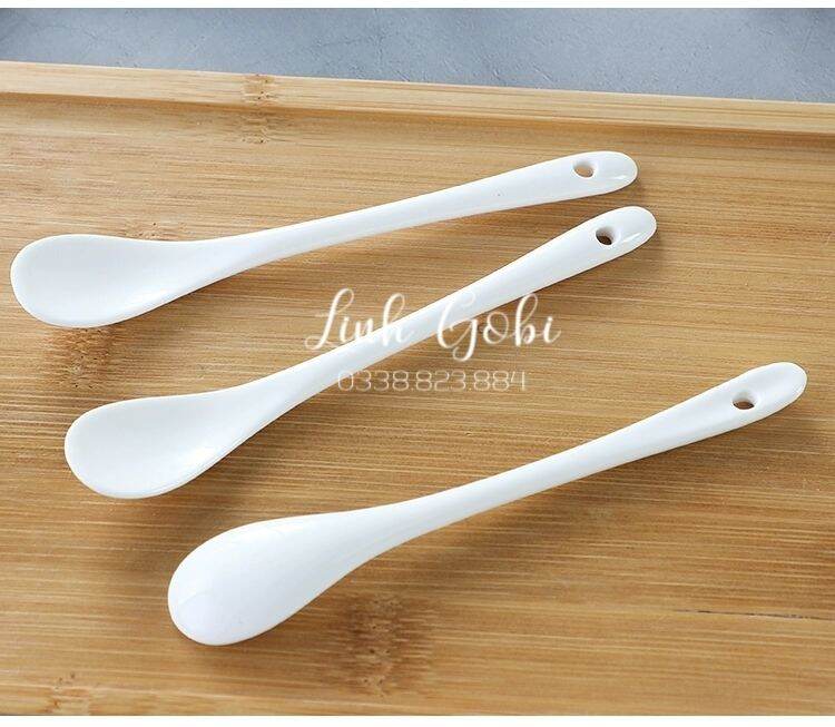 Thìa sứ , thìa cafe men trắng