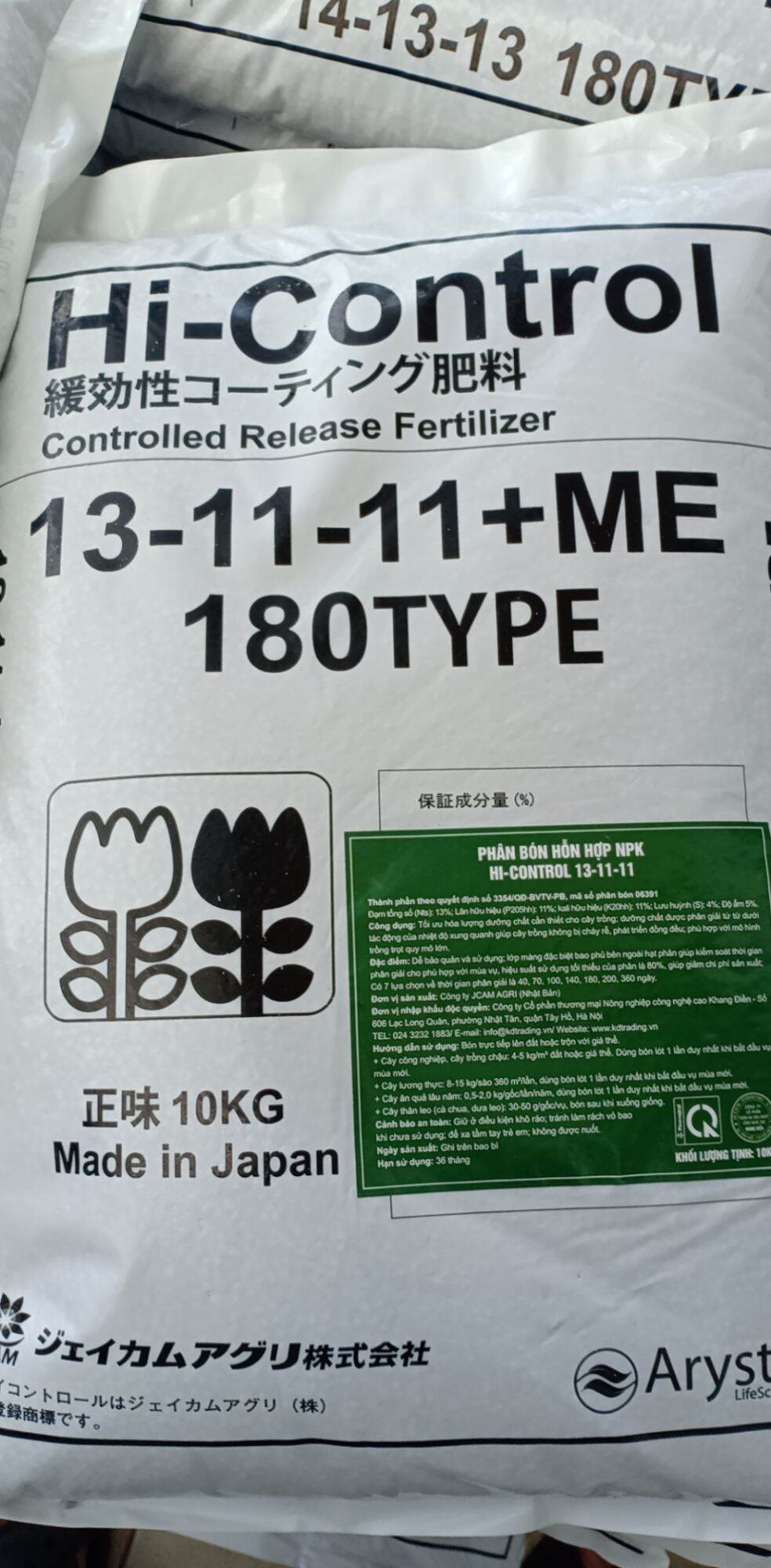 Phân bón tan chậm hicontrol 13 11 11 bao 10kg 0913330282