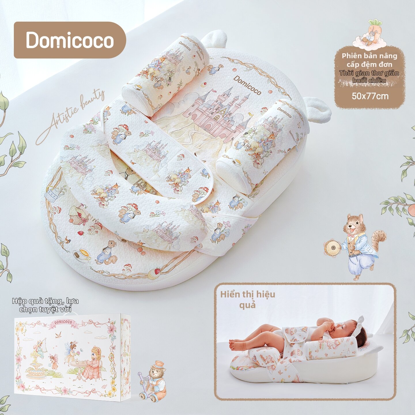 Domicoco | Gối Nệm Chống Trào Ngược Điều Chỉnh Được Cho Bé
