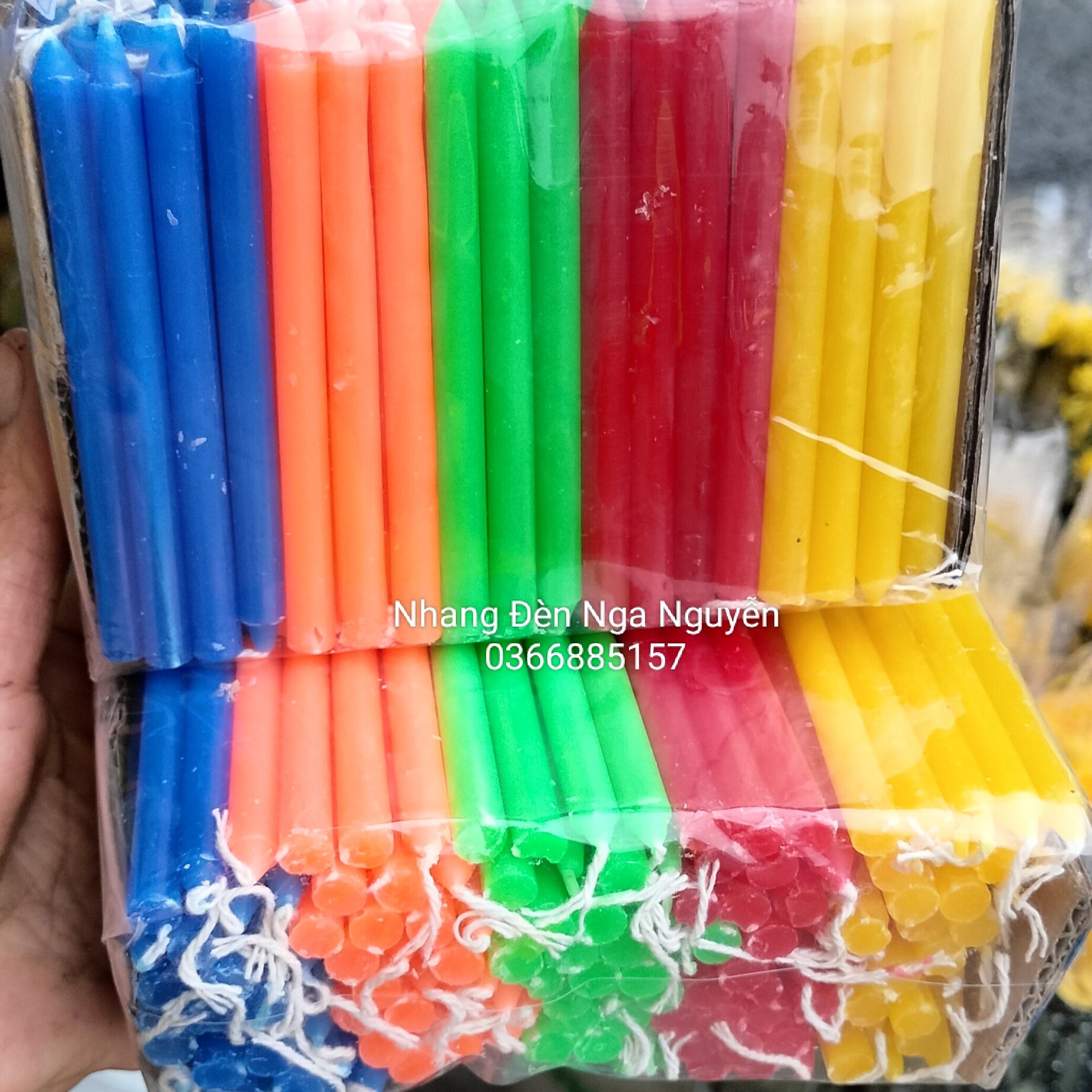 (Túi 145 cây)Đèn cầy thắp lồng đèn Trung Thu nhiều màu/Nến nhỏ cúng sao 200-500 gram