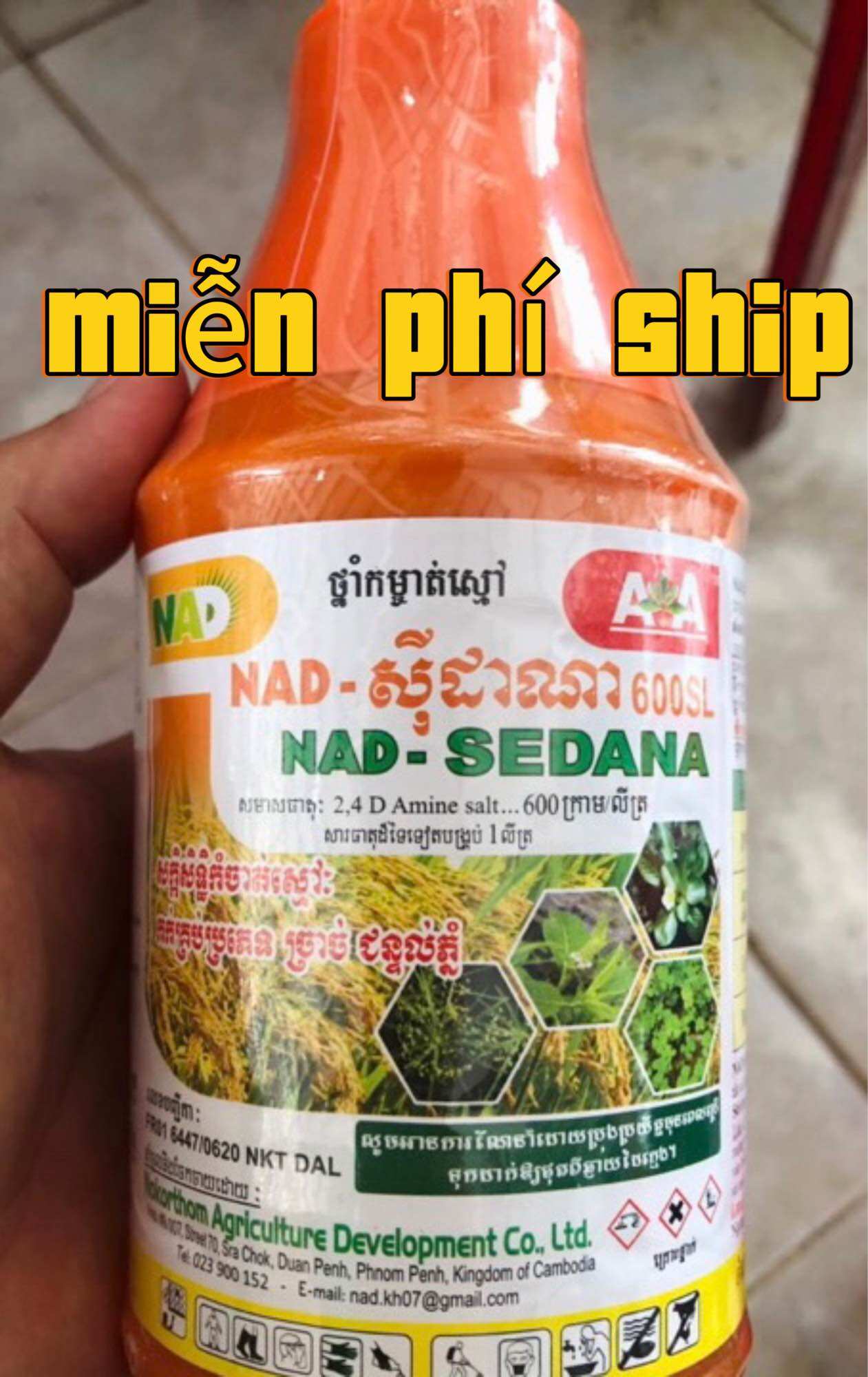 2.4D Thuốc Trừ Cỏ lá rộng lục bình rau mương rau muống rau trai nghề xà bông cỏ cháo cỏ chác....chai 500ml thailand
