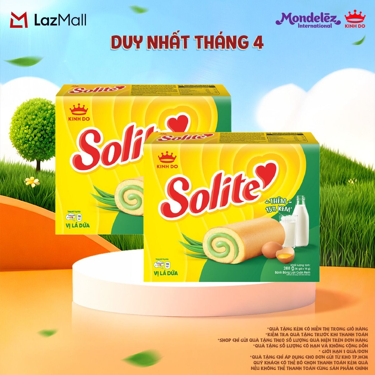 Solite Sponge Cake Box Rolled with Pineapple Leaf Flavored Cream 288g (Combo of 2)