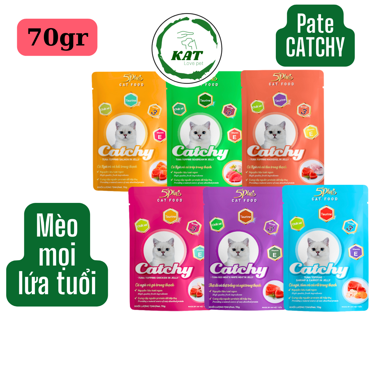 Pate cho mèo catchy - gói 70gr - kat love pets