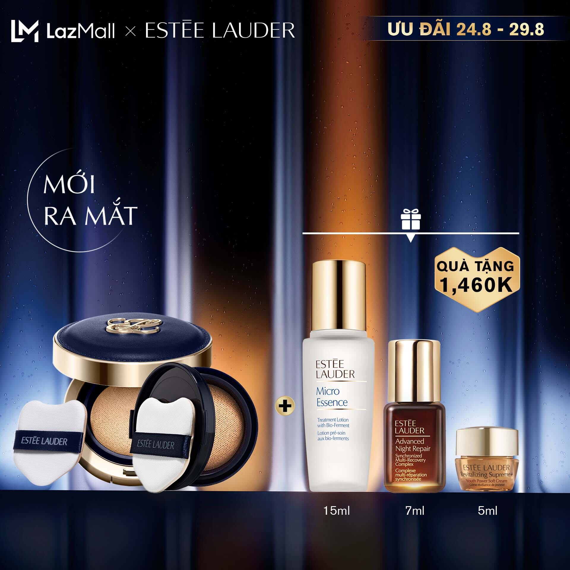 Phấn nước che phủ tự nhiên Estee Lauder Double Wear Second Skin Blur 20-25/PA+++ •​ Lớp nền mờ lì mịn màng hoàn hảo, làm mờ lỗ chân lông