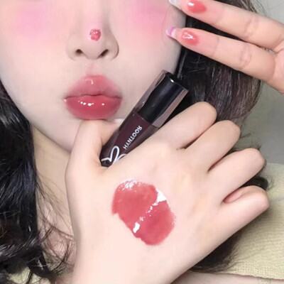 HYNTOOR Thỏ Đen Macaron Lip Glaze Dewy Sương Mù Hiệu Ứng Gương Họa Tiết Dưỡng Ẩm Lâu Son Bóng Dành C