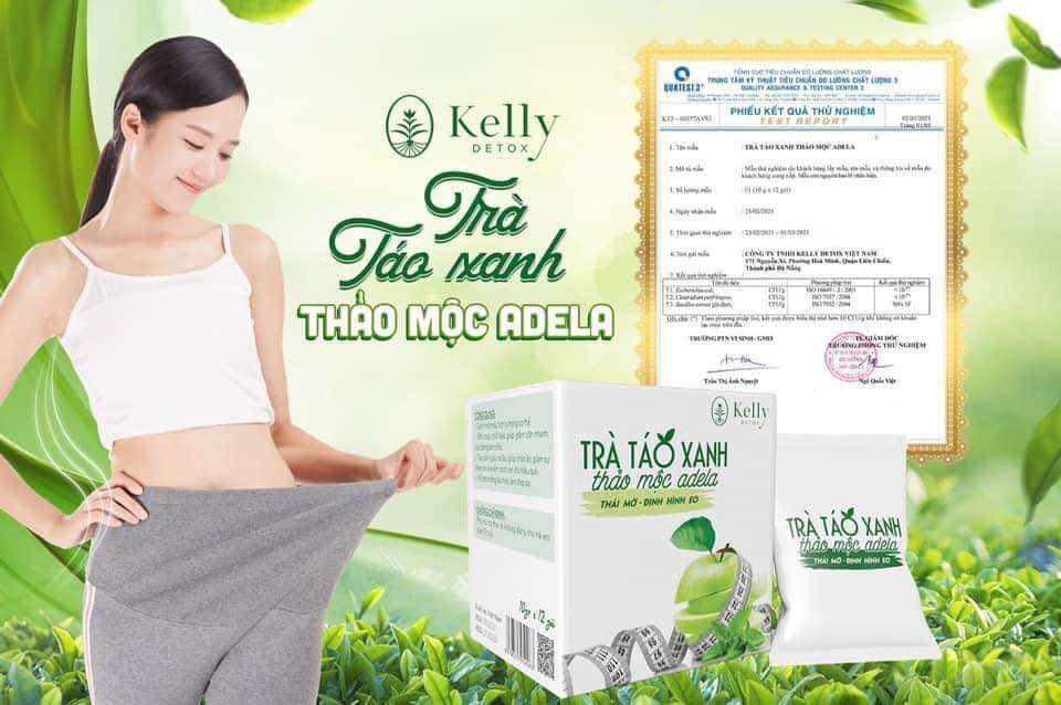 TRÀ GIẢM CÂN TÁO XANH ADELA Kelly mẫu mới [chính hãng]