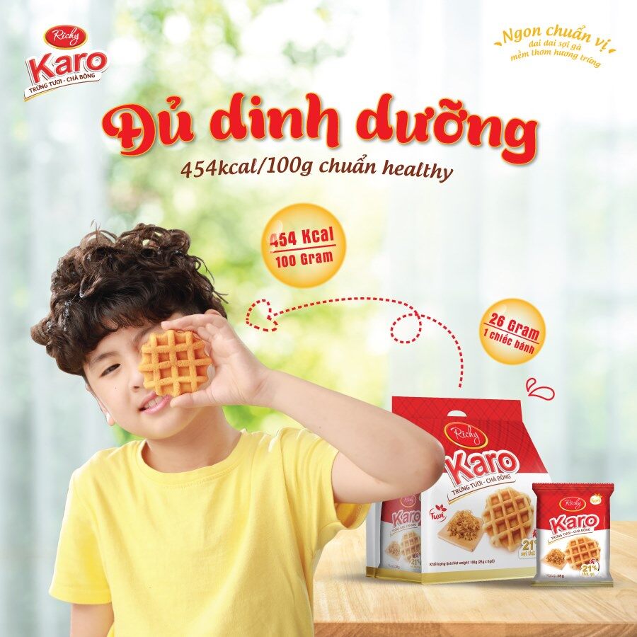 Bánh tươi Richy KARO chà bông bịch 6 chiếc (26g/chiếc)