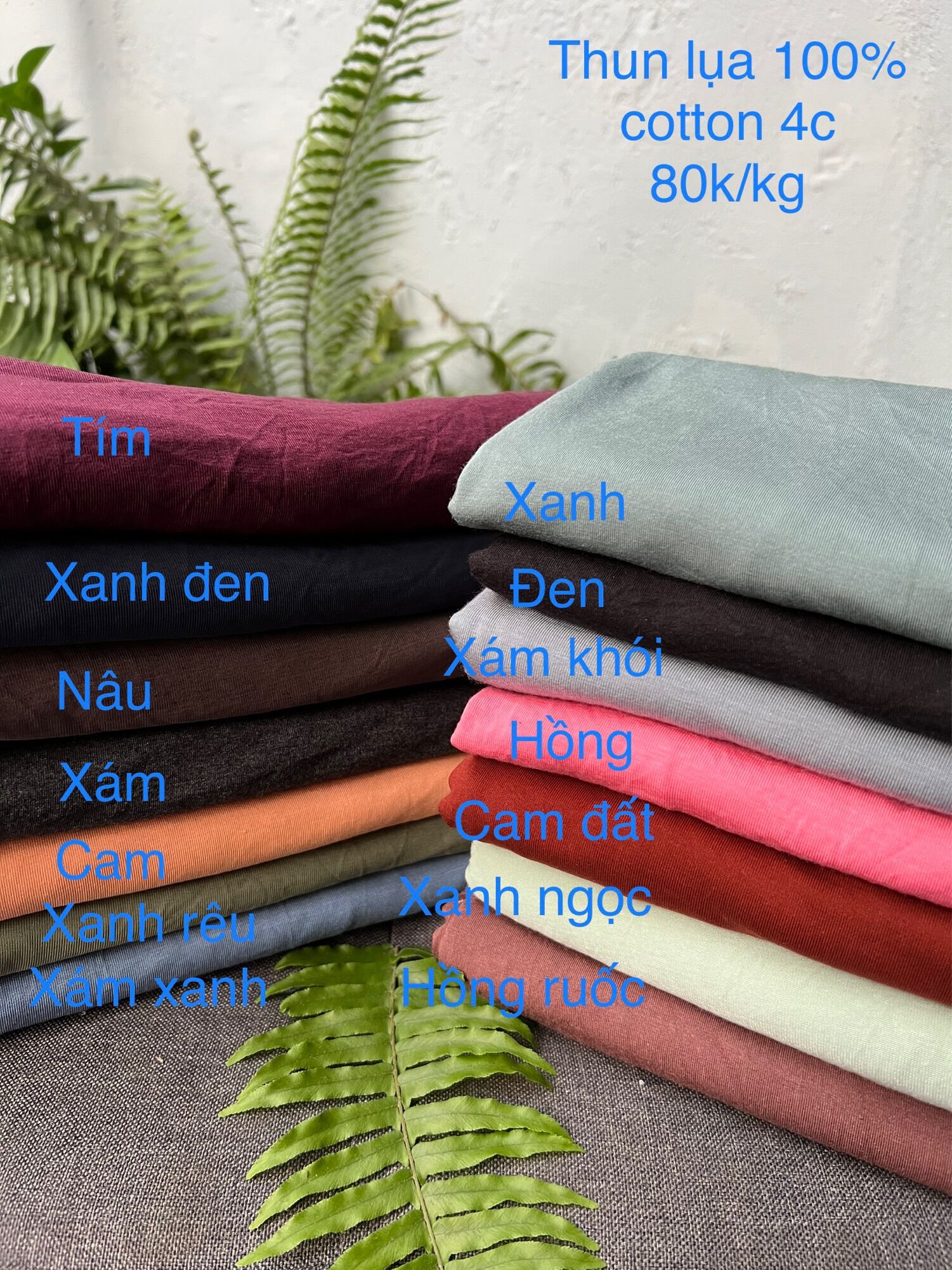 Thun lụa 100% cotton 4c